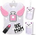 Juome Silicone Case for Touchland Hand Sanitizer Spray with Keychain & Charms, Dog Protective Holder Compatible with Touchland Power Mist & Glow Mist 1 FL Oz/30ML, Travel Cover Sleeve Accessory- Bling