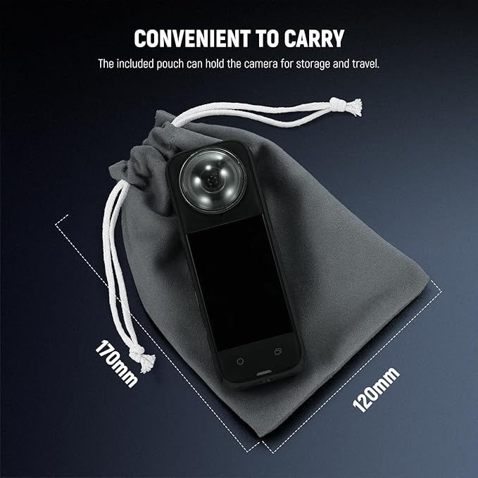NEEWER Lens Protector Set Compatible with Insta360 X4 Action Camera (2 Pack), 9H Tempered Glass Lens Guards Accessories with Cleaning Cloth & Case, Remove Before Shooting, LPC01