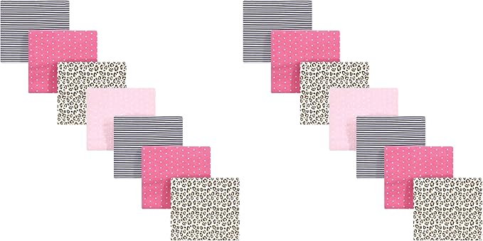 Hudson Baby Unisex Baby Cotton Flannel Receiving Blankets Bundle, Leopard, One Size (Pack of 2)