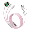 Travel Essentials for Apple Watch Charger,iPhone Charger,3 in 2 Multi Charging Cable,Type C/Magnetic Fast Charging Cable [Portable] for iWatch Series Ultra/11/10/9/SE,iPhone 17-11-6FT Pink