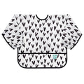 Bumkins Sleeved Bib for Girl or Boy, Baby and Toddler for 6-24 Months, Essential Must Have for Eating, Feeding, Baby Led Weaning Supplies, Long Sleeve Mess Saving Food Catcher, Hearts Black and White