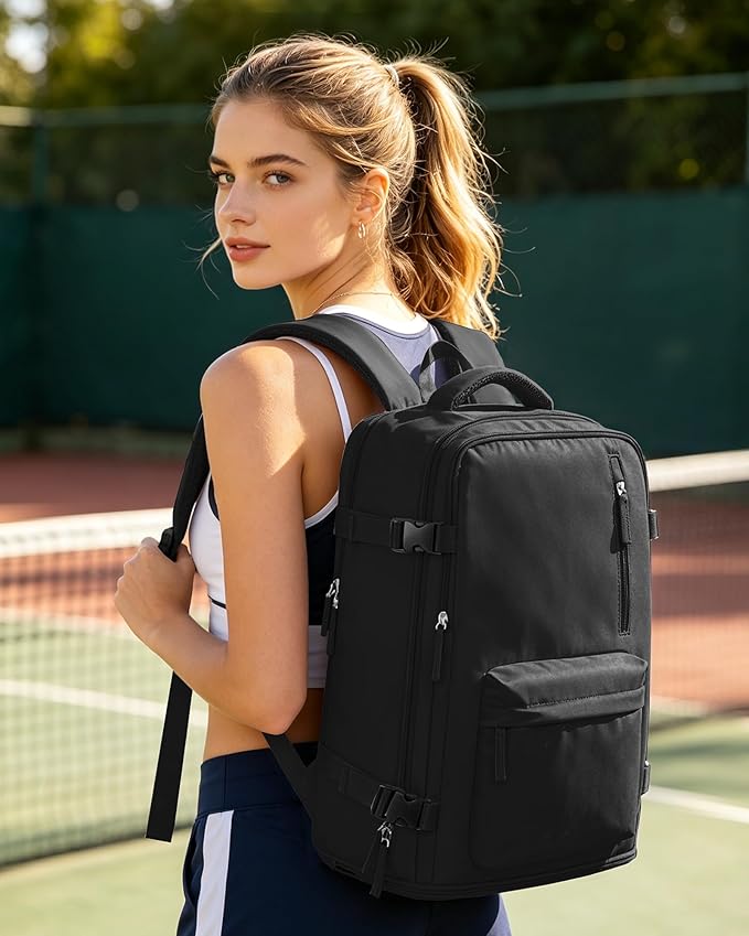 VGCUB Carry on Travel Backpack for Women Men Large Laptop Gym Work Frontier Airlines Personal Item Bag Business Airport Lightweight Backpack Flight Approved Mochilas de Viaje Black