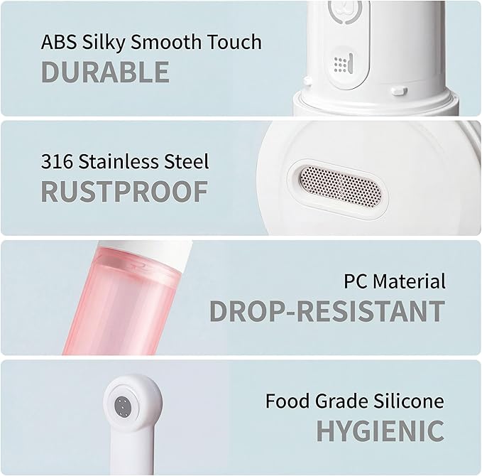 Portable Bidet for Travel,Rechargeable Electric Handheld Travel Bidet Sprayer for Women,Collapsible,Portatil Peri Water Bottle Bidets for Hygiene,Camping, Backpacking,Backcountry,Hiking（Pink）