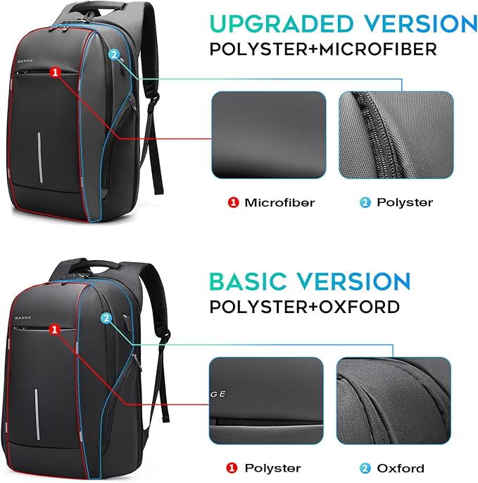 BANGE Lightweight Travel Backpack,Fashion Business Work Backpacks, Laptop Backpack for 15.6 Inch Notebook, Men's Backpack…