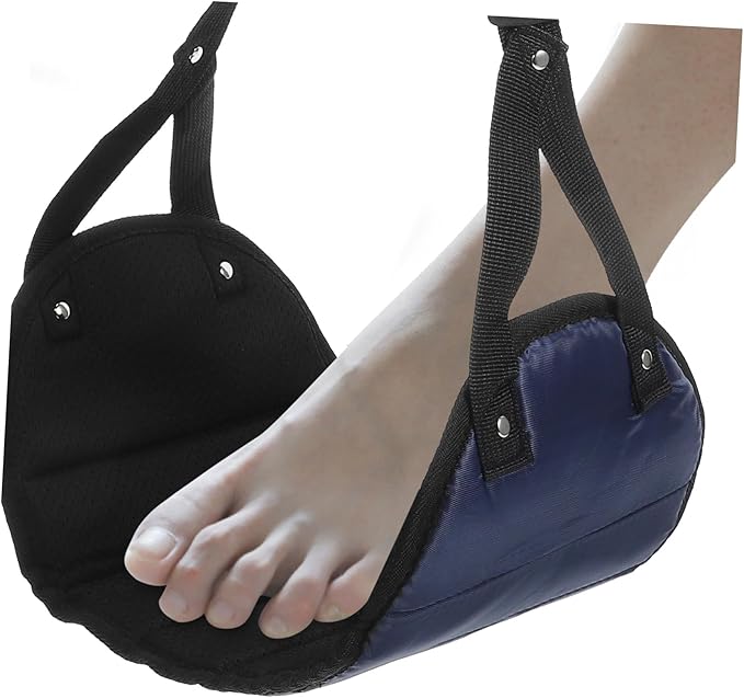 Travel Essentials Footrest for Airplane Hanging Foot Hammock Portable Foot Rest Blue