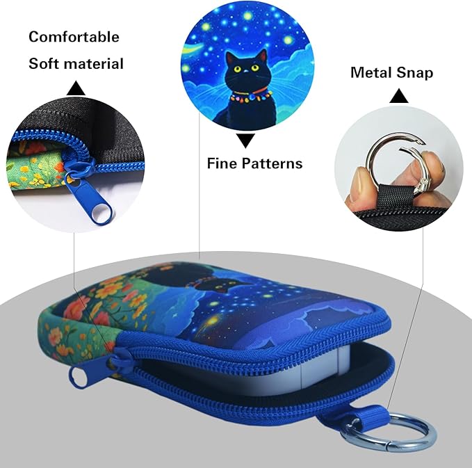Neoprene Hand Sanitizer Holder Compatible with Touchland, Shockproof Protective Sleeve with Zipper & Snap Hook, Travel Case