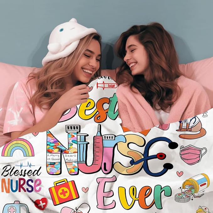 Nurse Blanket Appreciation Gifts for Women Nursing Student,Nurse Essentials Nurses Week Day Throw Blankets,LPN RN Gifts for Nurses Practitioner Mom Girls 60"x50"