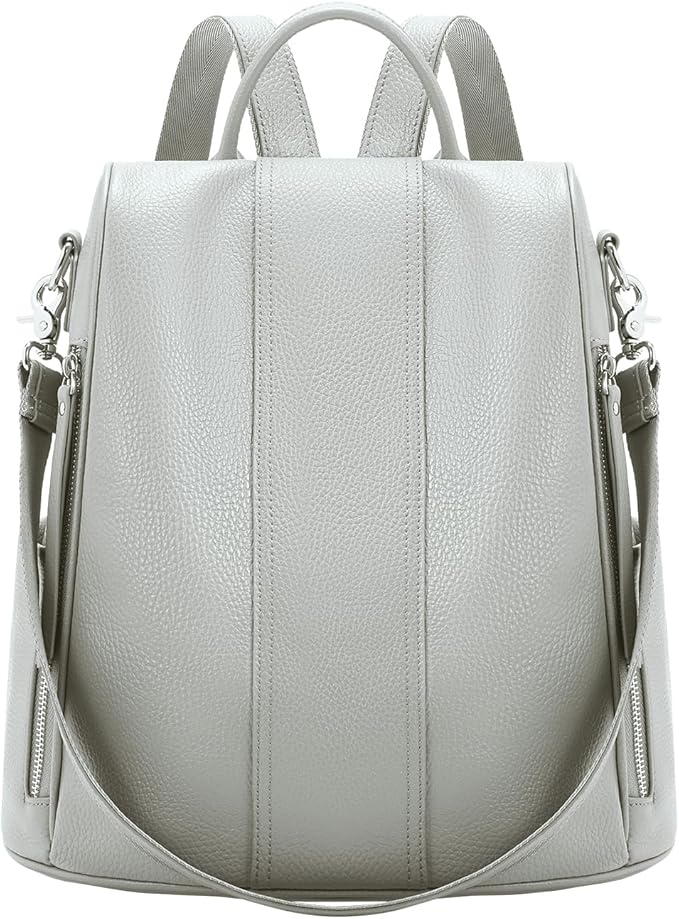 Leather Backpack Purses, Anti-theft Genuine Leather Backpack Bags for Women, Large Capcacity Fashion Convertible Shouler Bags for School Travel Daily