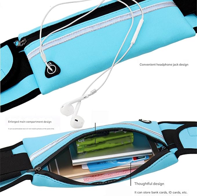 Anti-theft Invisible Waist Bag, Anti-Theft Money Belt Multifunctional Outdoor Sports Waist Bag, for Outdoor Running (Black+Orange)
