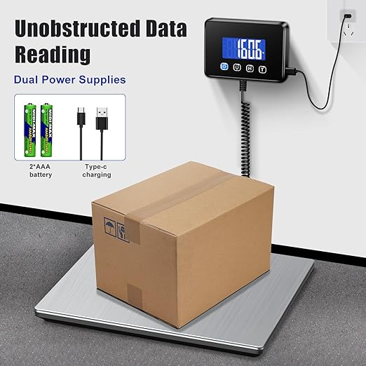 KUAIVO Shipping Scale, 660lbs Heavy Duty Digital Postal Scale for Packages, 0.35oz High Accurate Postage Scale for Small Business, Luggage, Home Use, Battery & Charging Cable Include