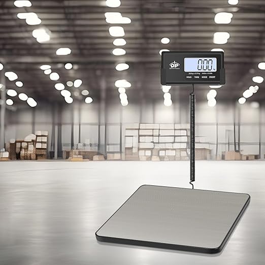 QP Shipping Scale for Packages, 440lb/0.35oz High Accuracy Digital Postal Scale, Postage Scale, Hold/Tare Function, Auto Off LCD Display, Lightweight Scale for Luggage/Pet, Battery&AC Adapter Included
