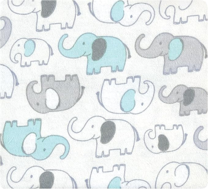 Hudson Baby Unisex Baby Cotton Flannel Receiving Blankets Bundle, Neutral New Elephant, One Size