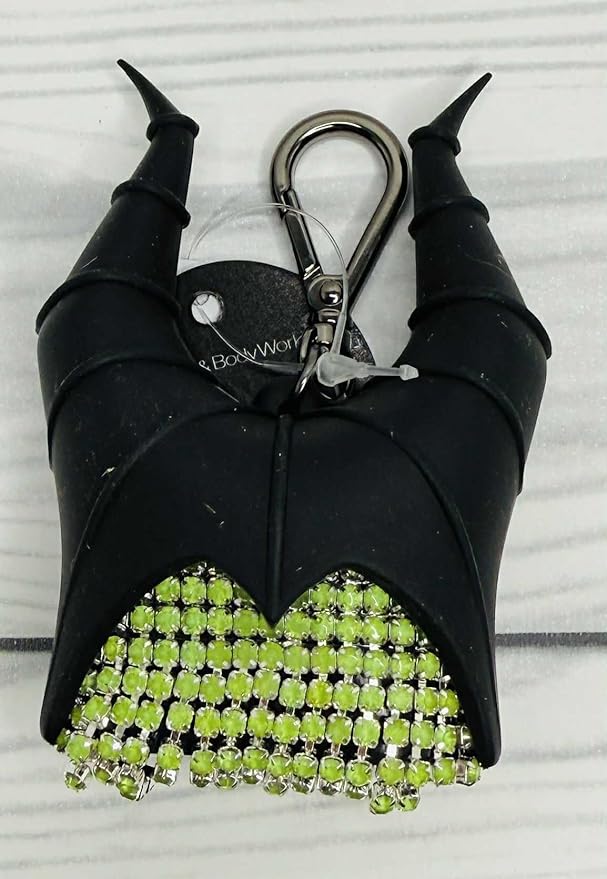 Bath & Body Works Malificent Black and Green Bling Glow-in-the-Dark Pocketbac Hand Sanitzer Holder