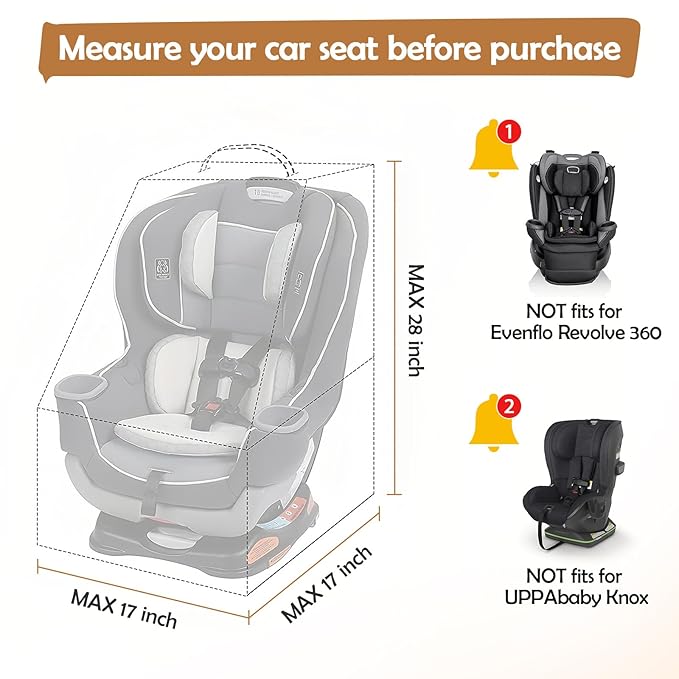 YOREPEK Padded Car Seat Travel Bag for Airplane, Gate Check Carseat Backpack for Air Travel, Baby Travel Essentials for Flying, Car Seat Stroage Cover Bag (All Black)