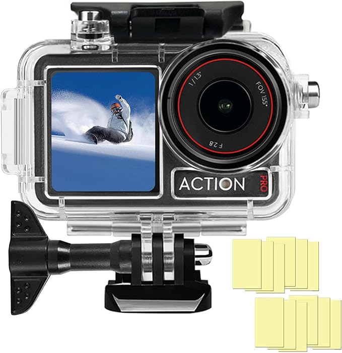 BO&DQQ Underwater Waterproof Case Compatible with DJI Osmo Action 5 Pro/Action 4/Action 3, 164FT/50M Dive Diving Housing Cover Shell with Anti-Fog Inserts Accessories