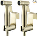 Purrfectzone Bidet Sprayer for Toilet, Bidet Sprayer for Feminine Wash, Premium Stainless Steel Jet Spray for Toilet, Wall-Mounted or Toilet Tank Mounted - Brushed Gold