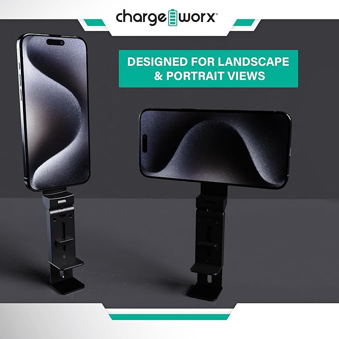 CHARGEWORX Magnetic Phone Holder for Airplane, Foldable Travel Mount with Clamp and 360 Rotation, MagSafe Compatible iPhone 17 Pro Max and Android, Portable Hands Free Desk and Car Mount