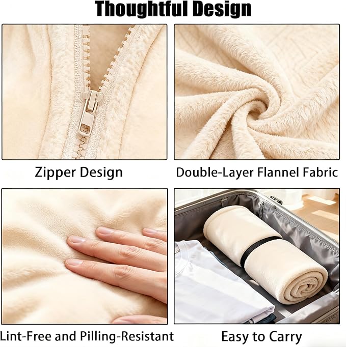 SNZ Wearable Blanket for Womens and Mens, Comfy Flannel Poncho, Snuggie Warm Shawl Wraps for Women, Birthday Gift Ideas