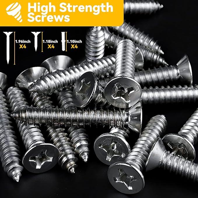 4 Pack Home Security Door Lock Withstand 800 lbs for Inward Swinging Door,Door Reinforcement Lock with 8 Screws to Prevent Unauthorized Entry,Extra Security Door Locks for Home Security and Privacy