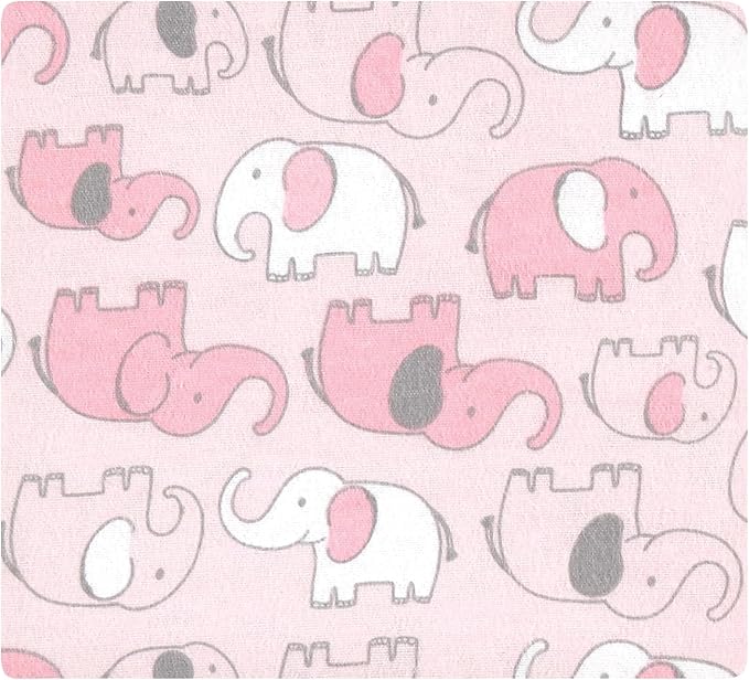 Hudson Baby Unisex Baby Cotton Flannel Receiving Blankets Bundle, Girl New Elephant, One Size
