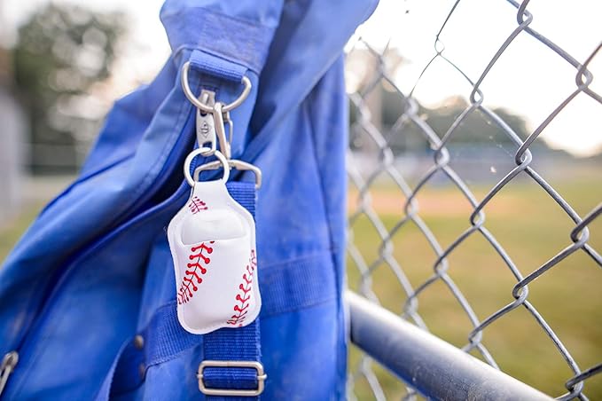 Daisy Lane Hand Sanitizer Holder for Backpack Kids Travel Size Baseball Softball Keychain