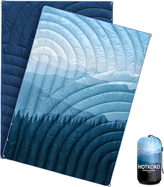 Mini Camping Blanket, Puffy Polar Fleece Blanket Lightweight Warm Outdoor Blanket for Camping,Traveling, Stadium, Hiking, Picnics