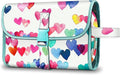Fintie Portable Toiletry Cosmetic Travel Bag, Large Water Resistant Hanging Makeup Organizer Storage Pouch Case for Women Girls (Raining Hearts)