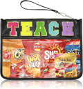 Siwara Snack Bags Clear Pouch Travel Makeup Bag Chenille Letter Bags for Zipper Pouch Clear Cosmetic Bag Clearly Tote Bag Makeup Travel Bags for Women