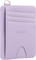 EcoVision Slim Minimalist Front Pocket Wallet, RFID Blocking Credit Card Holder Wallet with Detachable D-Shackle for Men Women