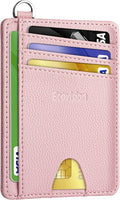 EcoVision Slim Minimalist Front Pocket Wallet, RFID Blocking Credit Card Holder Wallet with Detachable D-Shackle for Men Women