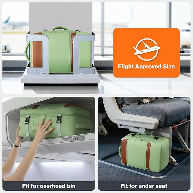 Smart Suitcase-style Laptop Backpack, 25L / 35L Practical Travel Bag for Work, Leisure & Flight, Luggage-Style Commuter Pack (Green, 25L)