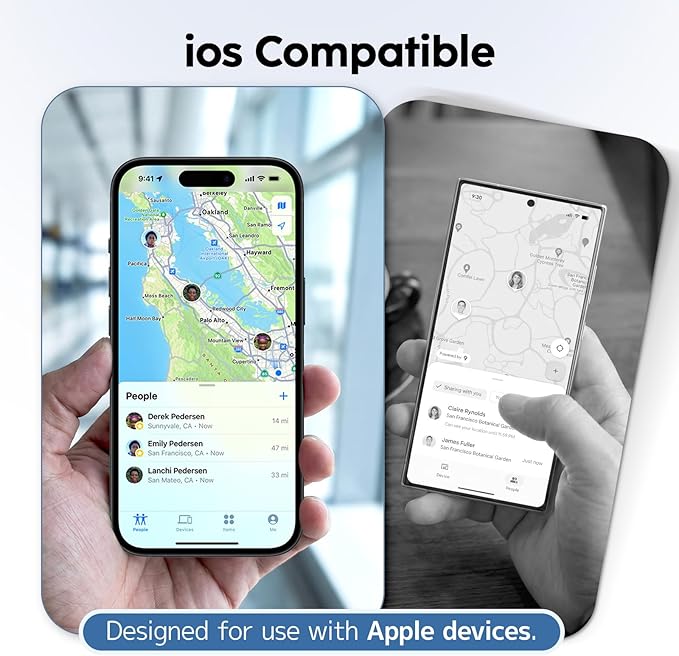 Slim Rechargeable Tracker Card for Apple Find My – Ultra-Thin Wallet Finder for iPhone, Bluetooth Item Locator for Wallet, Keys & Passport (iOS Only, Black)