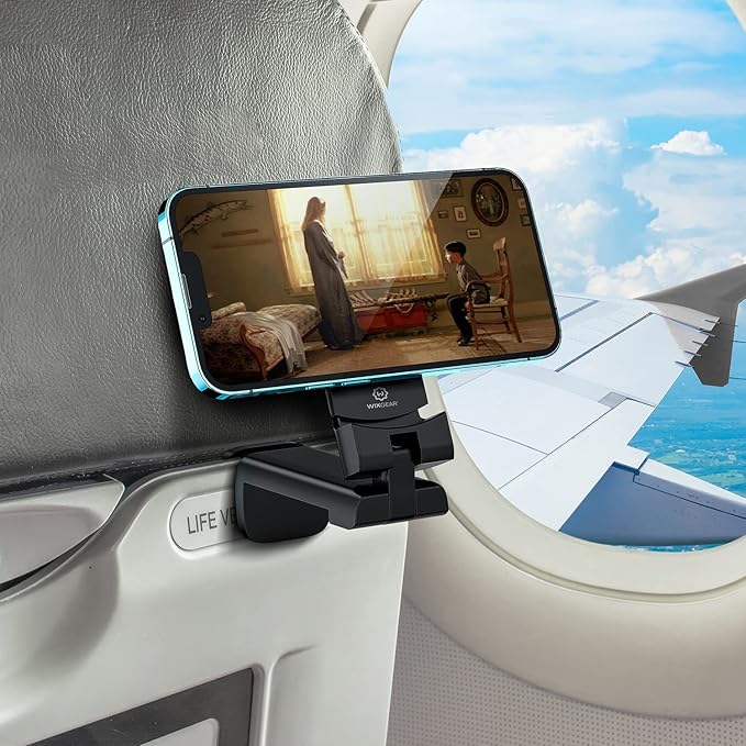 WixGear Magnetic Airplane Phone Holder with Multi Directional 360 Degree Rotation, Pocket Size, Accessory for Airplane, Airplane Phone Mount, Travel Must Have (New Magnetic Version)