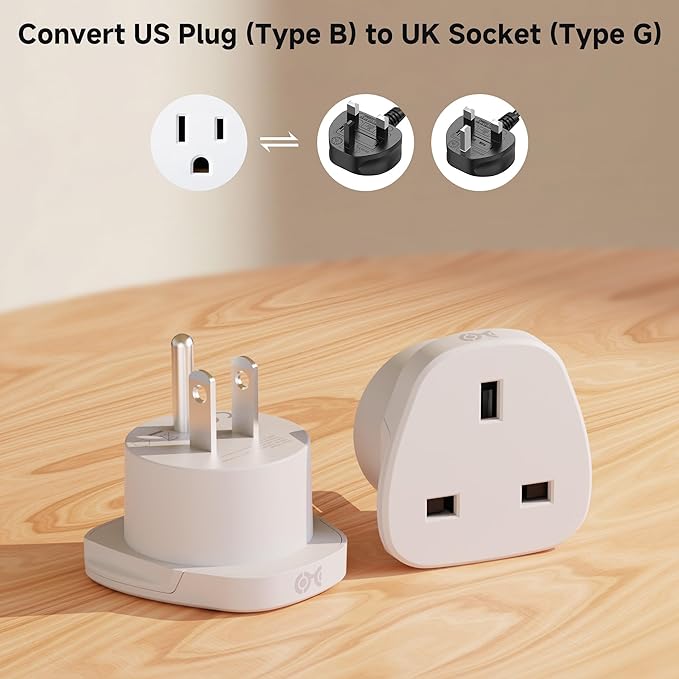 Cable Matters UK to US Plug Adapter, Convert Type B Outlet to Work with Type G Plugs from United Kingdom/Ireland/Singapore/Dubai/Malaysia/Hong Kong, CE & RoHS Certified