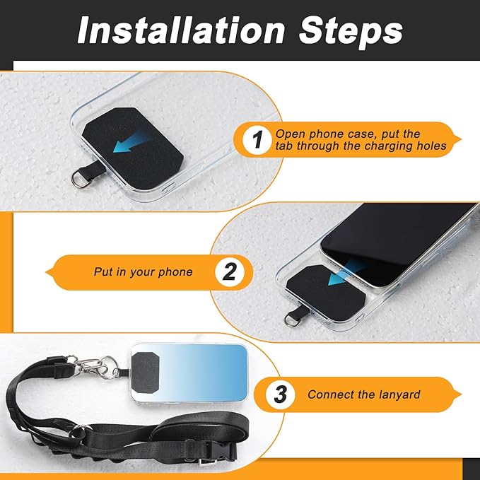 Detachable Phone Lanyard for Women Multifunctional Adjustable Phone Strap Crossbody Anti Theft with Tether Tabs for Cell Phone, ID Badge, Camera, Travel Essentials - Grey