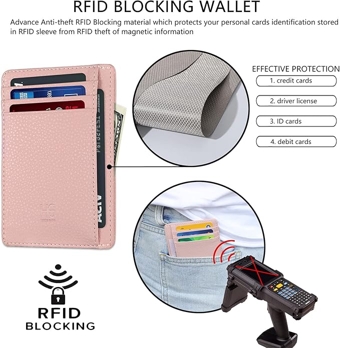 GH GOLD HORSE Slim RFID Blocking Card Holder Minimalist Leather Front Pocket Wallet for Women | Slim, RFID Blocking, Minimalist, Front Pocket