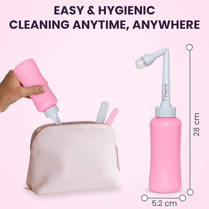 Portable Bidet for Travel 500ml (17oz), Large Capacity Peri Bottle, Compact, Easy-to-Use, Leak-Resistant Travel Bidet Made from ABS Plastic, Feminine Hygiene for Comfort and Freshness