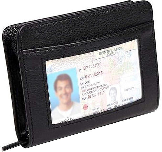 Credit Card Holder Wallet RFID Blocking Leather Wallet for Men and Women with Zipper, Huge Storage Capacity