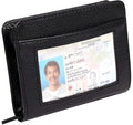 Credit Card Holder Wallet RFID Blocking Leather Wallet for Men and Women with Zipper, Huge Storage Capacity