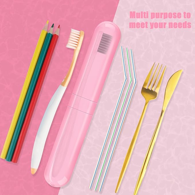 Hooqict 4 Pack Travel Toothbrush Case Portable Travel Toothbrush Holder Plastic Toothbrush Container Protector Cover Case for Traveling, Bathroom, Camping, Home, School, Business