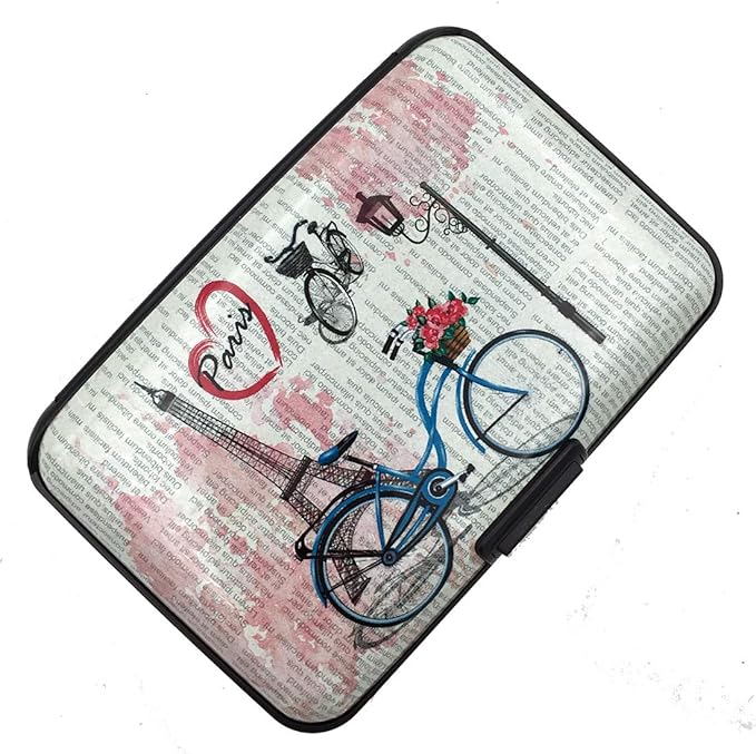BFL RFID Credit Card Holder for Women or Men, Theft Proof Credit Card Holder, Slim Design Fits in Pocket (Bicycle)