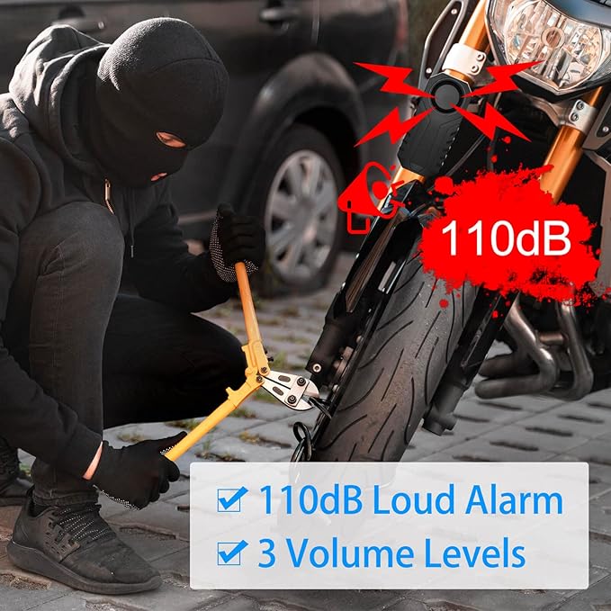4Set Vibration Sensing Bike Alarm with Remote, 113db Loud Bicycle Alarm System Anti Theft, Wireless Motorcycle Alarm for Electric Bike Tricycle Mobility Scooter Vehicles Ebike for Cycling Security