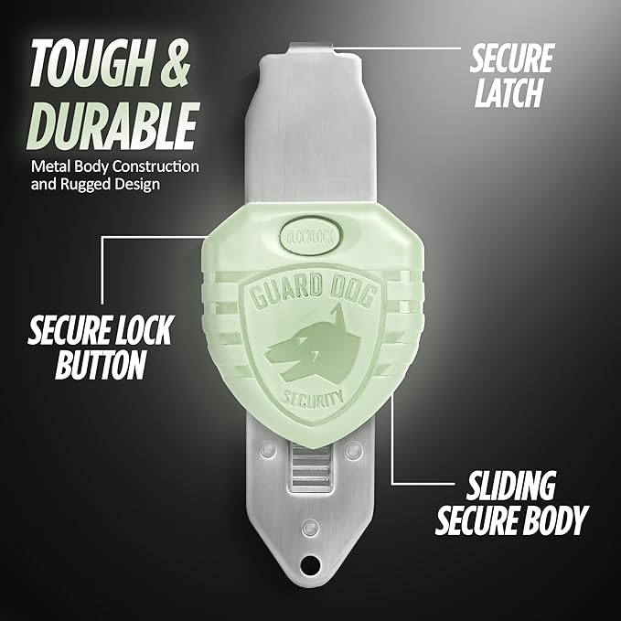 Guard Dog Security Blocklock Portable Door Lock, Hotel Door Locks for Travelers Security, Tough & Durable, Apartment Door Security, Home Security