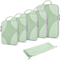 BAGSMART Compression Packing Cubes for Travel, Compressible Luggage Organizer for Cruise Ship, Lightweight Travel Essentials 6-Pack 1L+2M+2S+1Shoe Bag, Fruit Green