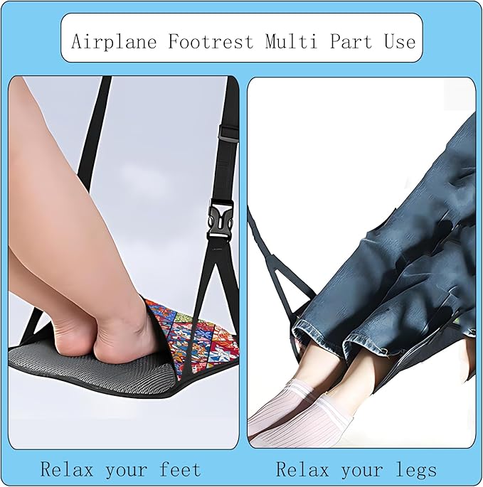 Airplane Foot Hammmock for Plane Travel Accessories Ajustable Foot Rest for Airplane Gadgets,Travel Essentials for Flight Plane,Office,Desk(Mandragora)