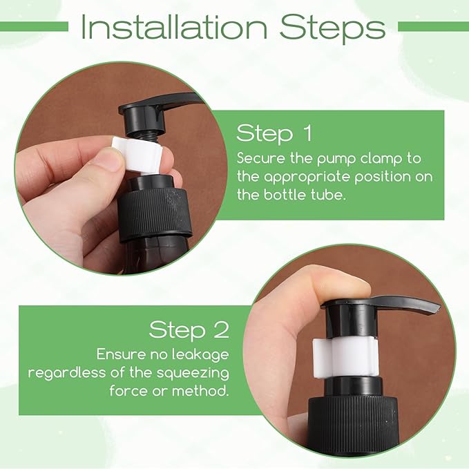10 PCS Leakproof Cosmetic Dispenser Pump Lock Clip, Plastic Bottle Pumps Lock Clips Shampoo Pump Bottle Leakproof Clip for Cleansing Oil Shampoo Lotion Bottles, Travel Friendly Makeup (White)