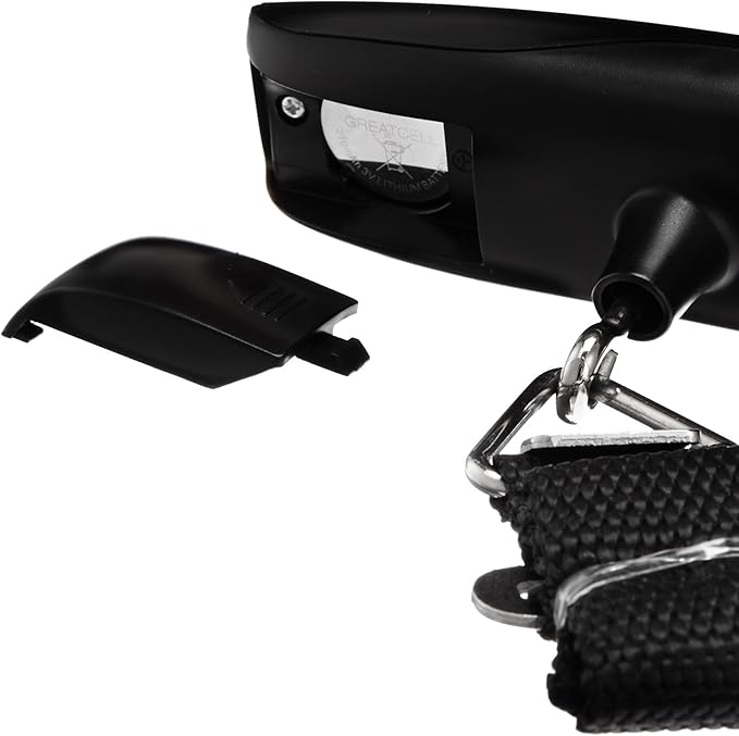 Amazon Basics Portable Digital Luggage Scale for Travel, Hanging Baggage Scale, Suitcase Weight Scale with Battery Included, Digital Display, Flexible and Sturdy Strap, 110 LBS Load, one Size, Black