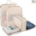 Expandable Double-Sided Compression Packing Cube，3 Set Lightweight Double Deck Organizer Bag Carry on Luggage Backpack Suitcases，Women Travel Accessories for Separate Clean and Dirty Clothes