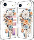 Compatible with iPhone 17 Air Case Card Holder for Women Cute Design,Wallet Phone Cases Transparent Cool Kawaii Protective (Clear Dreamcatcher Dream Cather)