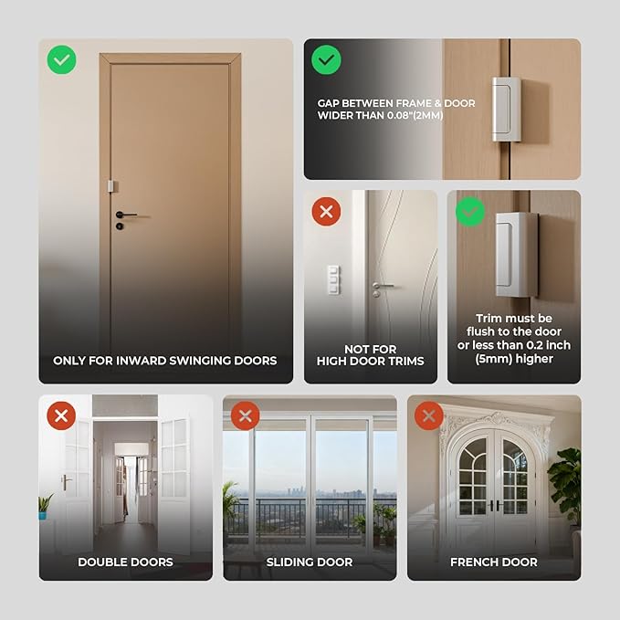 Greatalent 6Pack Home Security Door Reinforcement Lock Childproof, Door Locks for Kids Safety, Door Lock Latch Stopper for Front Door Inside Top of Door, Aluminum Construction Finish